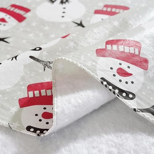 Miniatura 4 de Mantel de vinilo de muñeco de nieve blanco navideño con reverso de franela, mantel rectangular de PVC, manteles impermeables de Navidad para