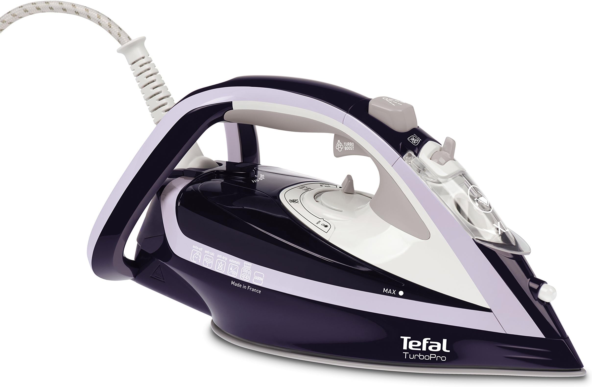 Tefal - Turbo Pro Steam Iron (FV5615E0), Black