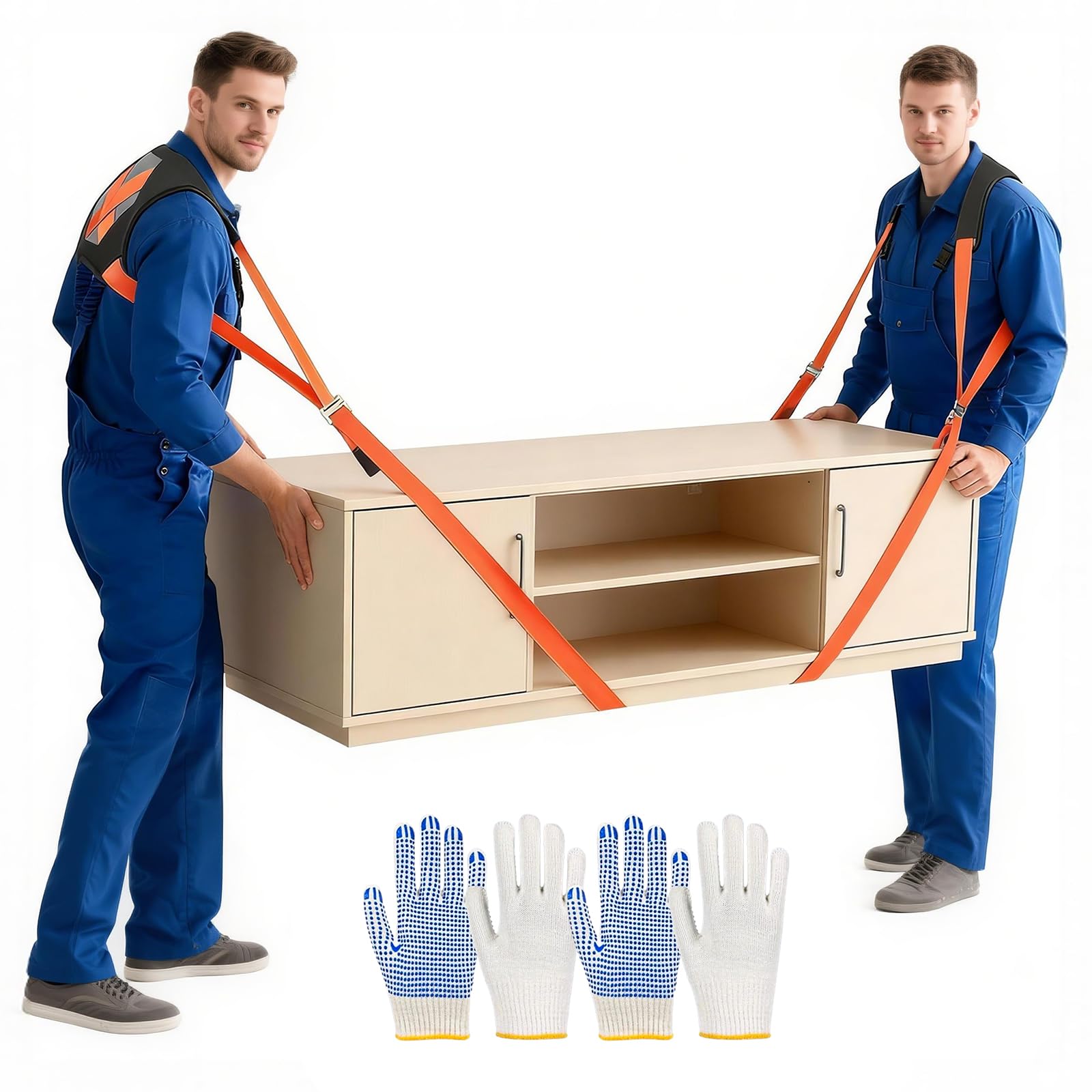 Möbeltransportgurte Tragegurte, mit Handschuhen & Schulterpolstern, 2er Set