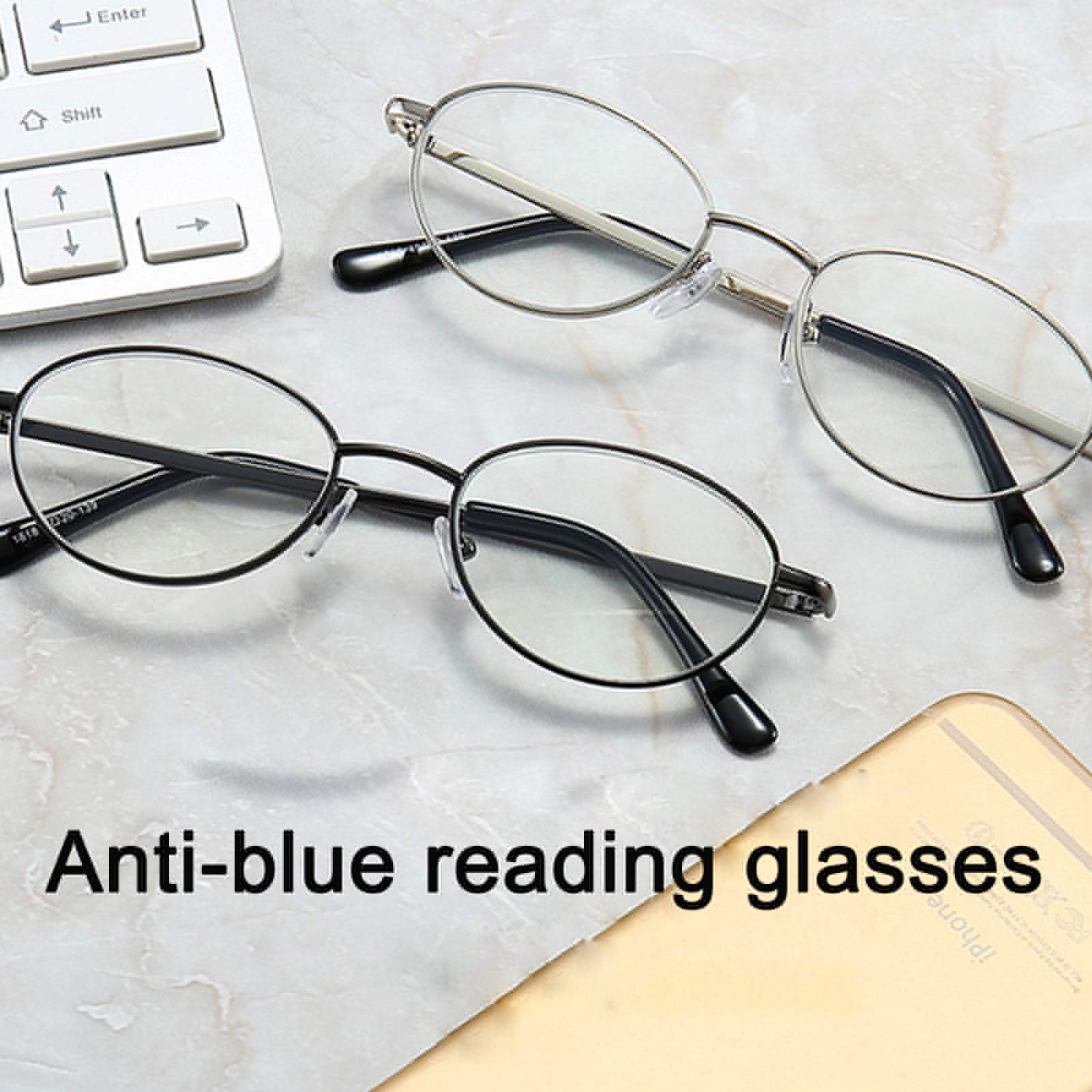 Occhiali da Lettura Anti-Blu,Occhiali Ottici Rotondi Antiriflesso in Metallo,Lettori HD Ultraleggeri per Uomini E Donne,Occhiali per Computer da Gioco Anti-affaticamento