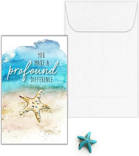 Miniatura 8 de Smiling Wisdom - 30 regalos a granel - Tarjetas de felicitación de agradecimiento de Starfish Story Turquesa - Personal de empleados maestros