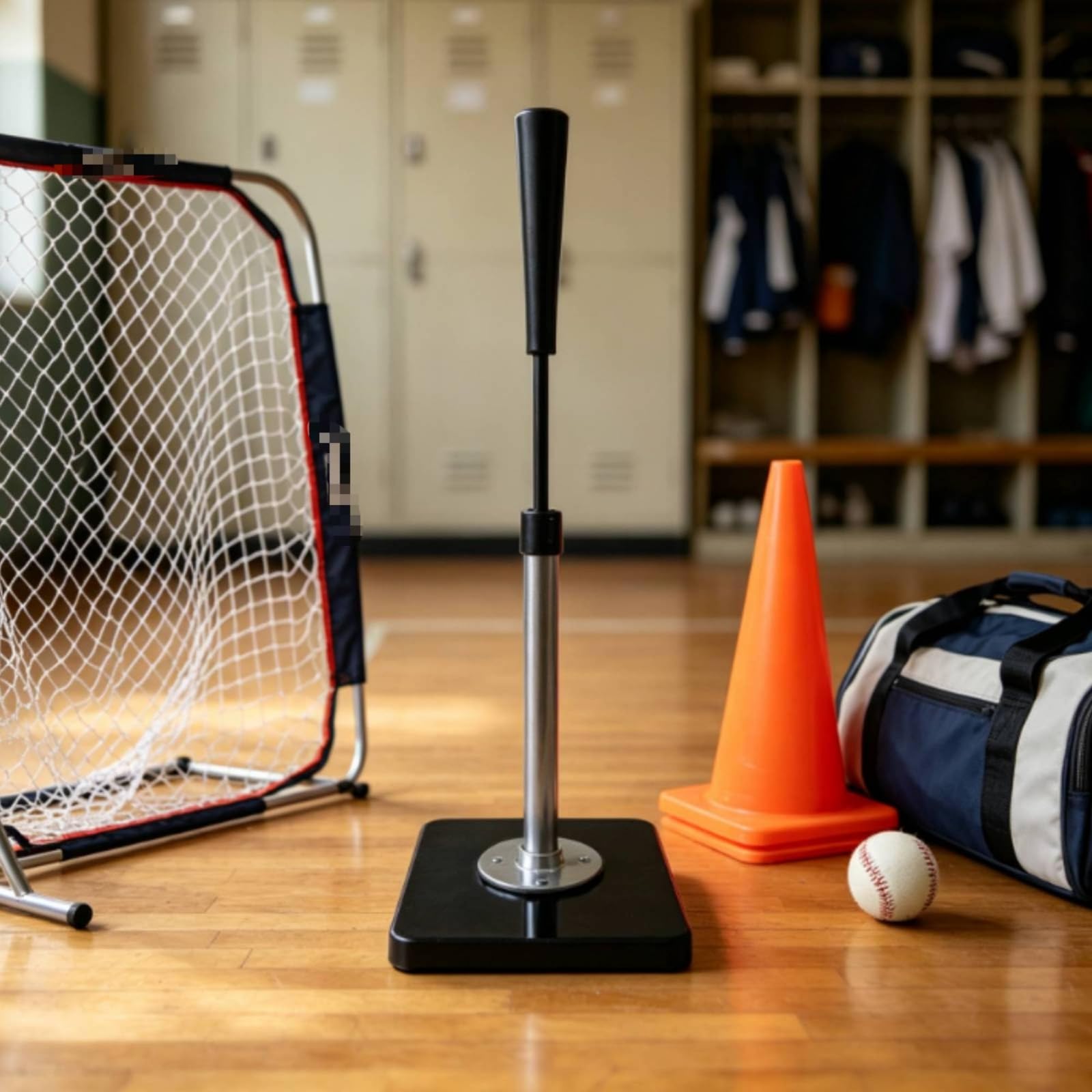 LOVIVER Baseballtrainingsständer für Schlagpraxis mit Höhenverstellbarem Aufbau von 66 Bis 99 cm Und Robustem Metallmontagesockel für Zuverlässiges Training