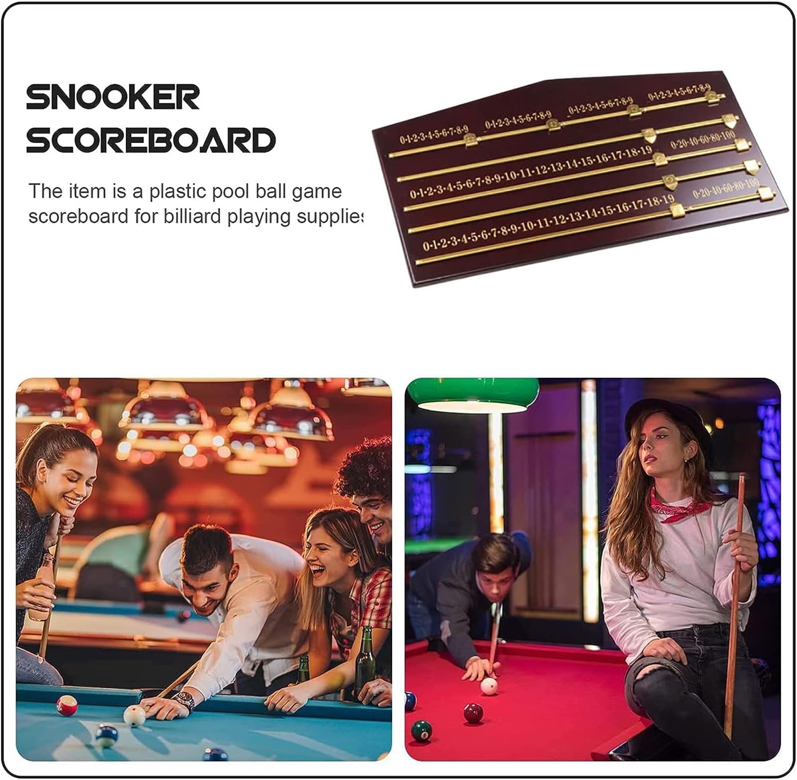 Tableau D'affichage Scores Billard - Compteur Points En Bois, Portable Ou Mural, Design Moderne