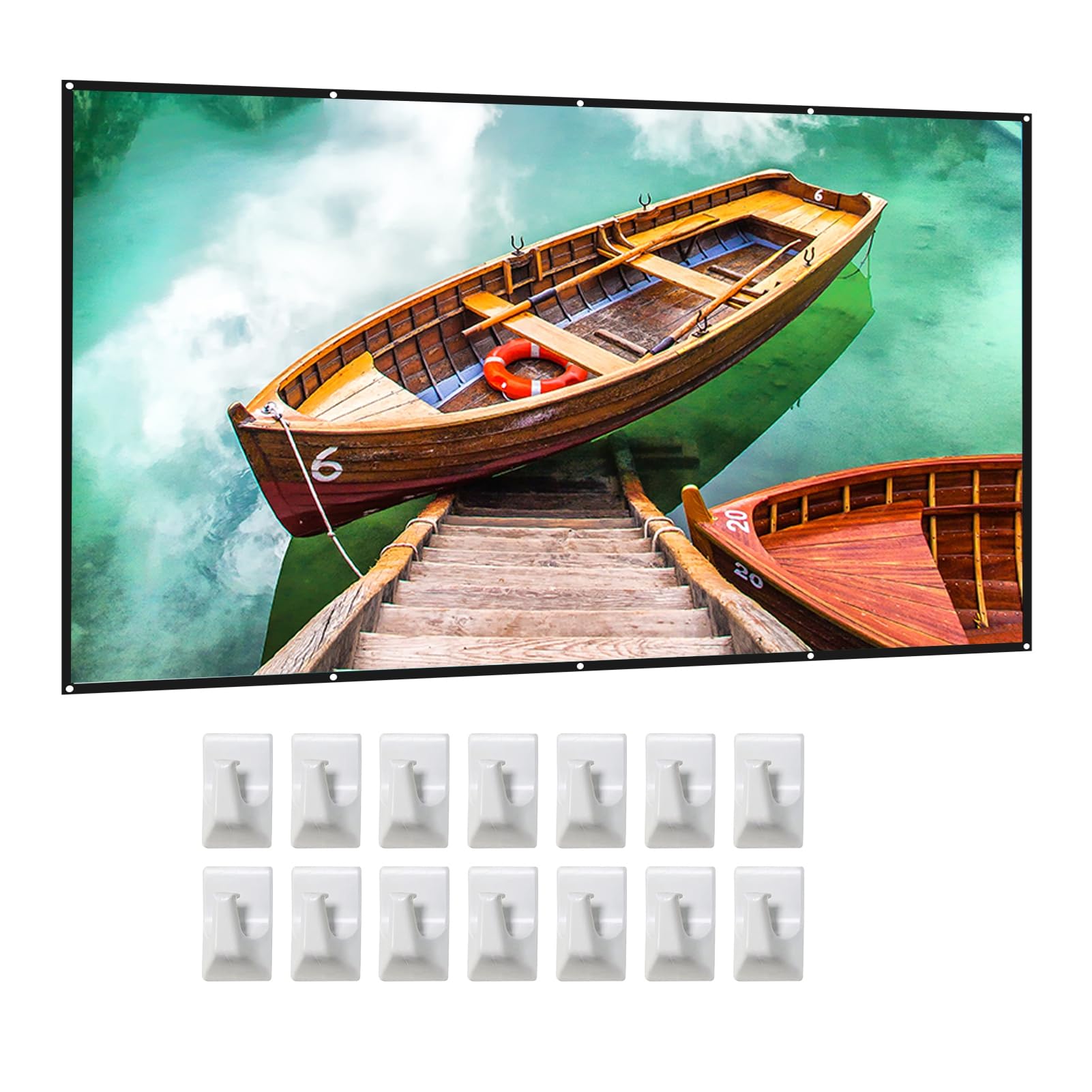 Pantalla de proyector 150 pulgadas Jeffergarden 4K HD plegable de seda de leche de 16:9