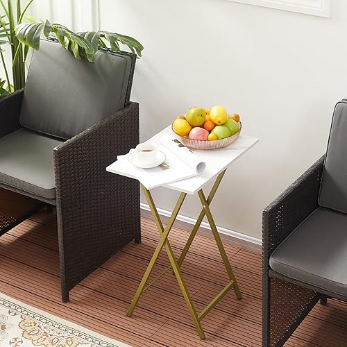 Miniatura 55 de VECELO Bandeja plegable de TV para comer, juego de 2, mesa portátil para cena/merienda con portavasos para sofá, sala de estar y espacio pequeño,
