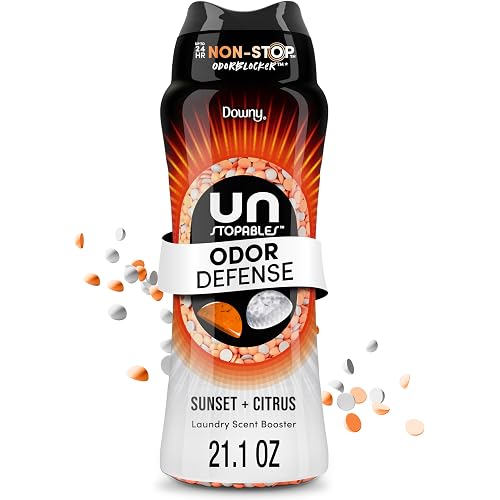 Downy Unstopables Fusions Scent Duos Laundry Scent Booster Beads, Sunset and Citrus Scent, 21.1 OZ, 24hr non-stop freshness with 2 in 1 dual scent laundry scent beads
