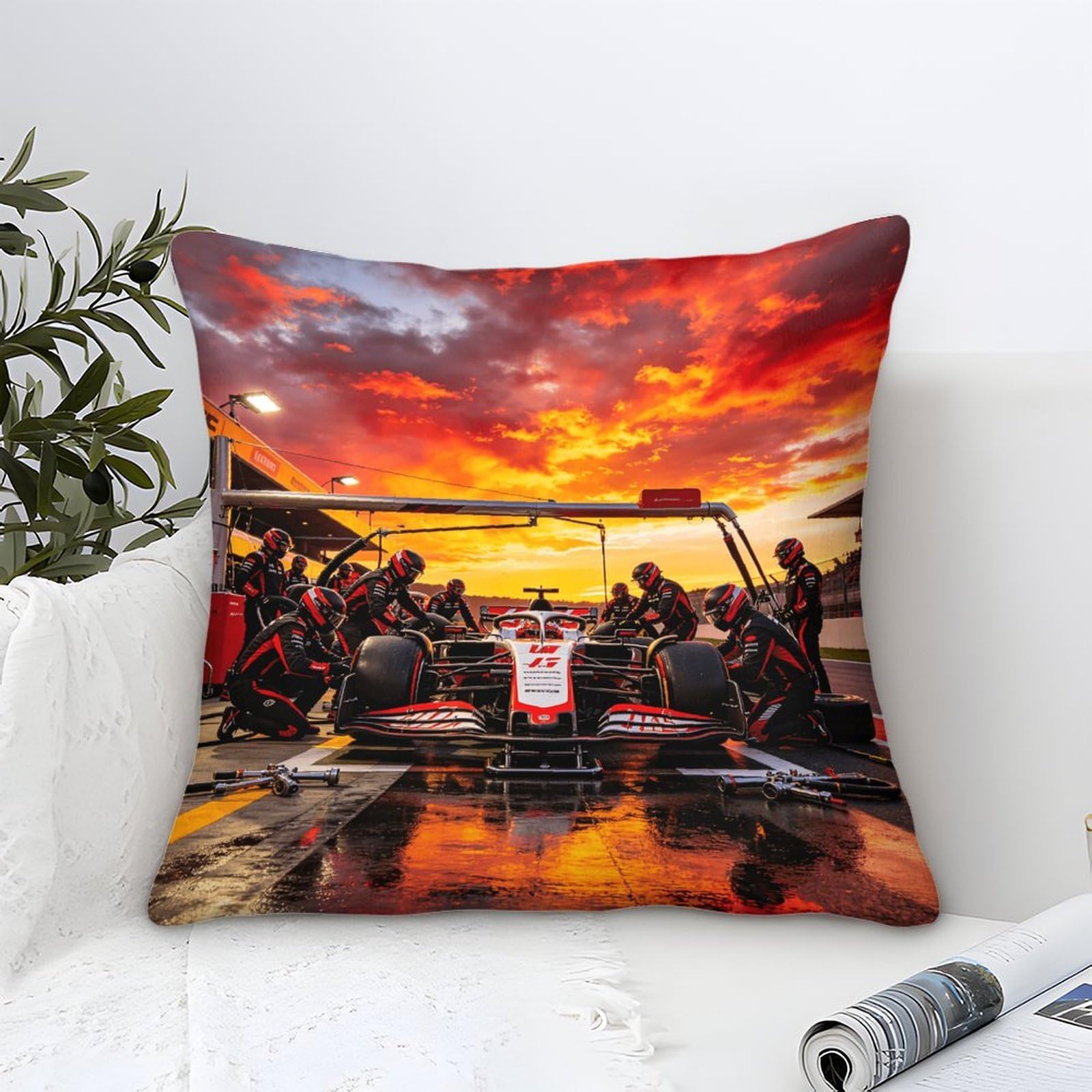 Dafufbw Formulaa Racing-9 Formulaa Racing Cushion Covers 45X45cm Pit Stop Decorative Throw Pillow Covers For Sofa Summer Outdoor Decor