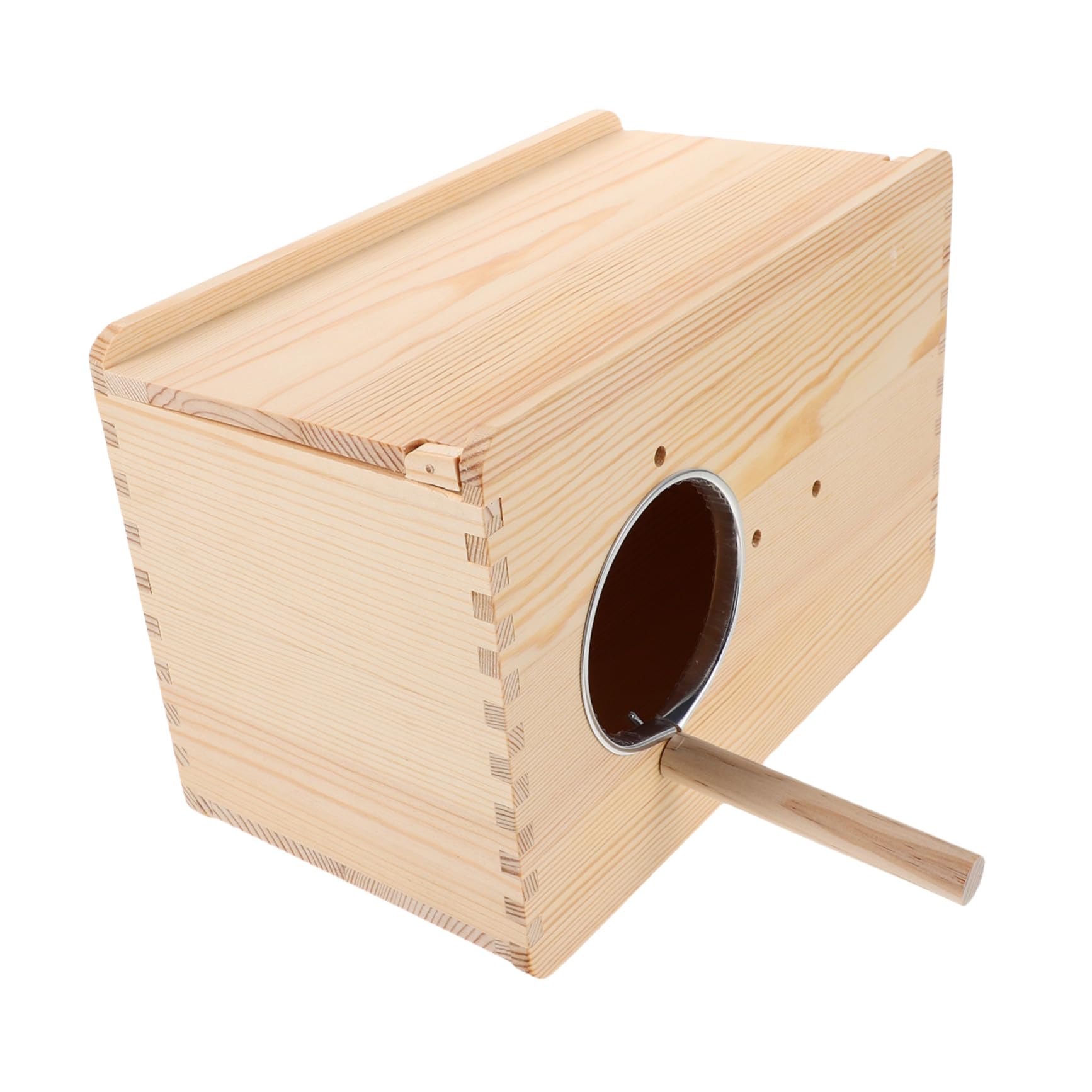 Caja de Cría de Loros de Madera para Nido de Cría para Cacatúas y Periquitos Percha y Orificio para Casa Nido de Pájaros