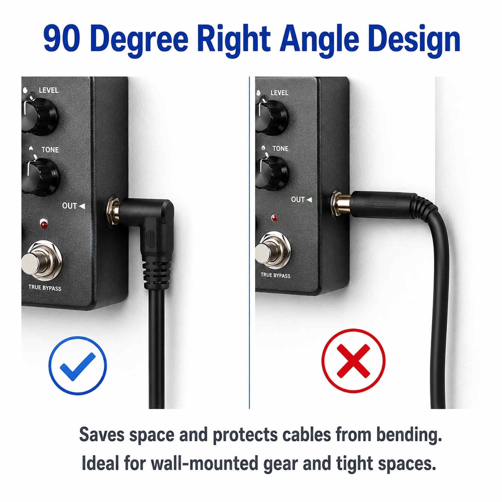 6 35 Stecker auf Buchse, Rechtwinklige 6 35 kabel Verlängerungskabel Rechtwinklig 0,5m 1/4 Zoll TS Mono Stecker Buchse Audio Kabel mit vergoldeten Kontakten für Mixer Lautsprecher Studio Equipment