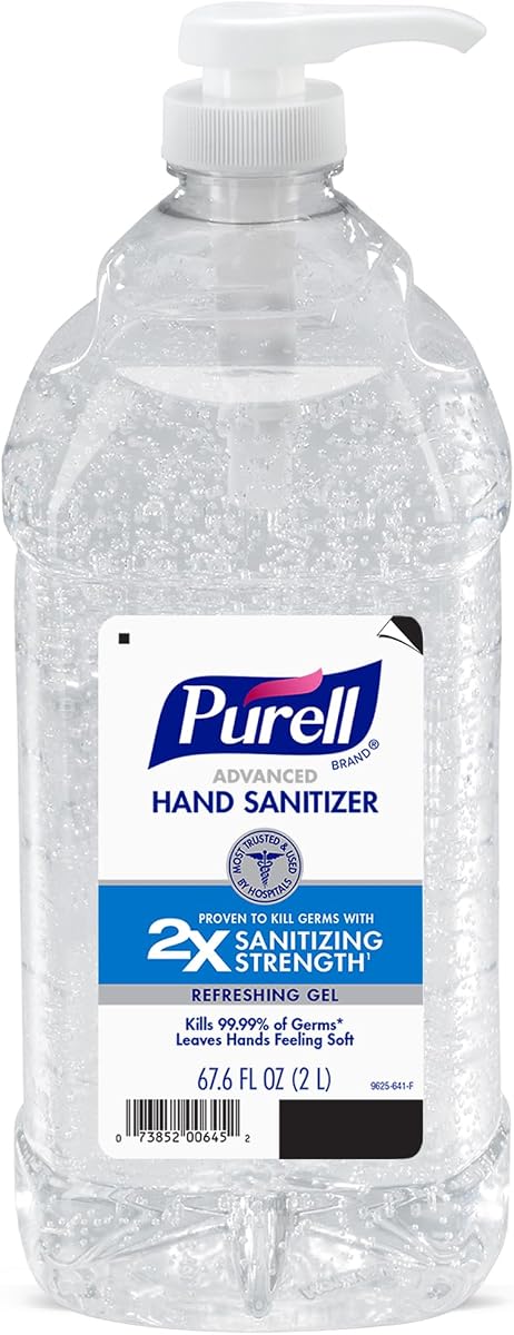 Purell Advanced Hand Sanitizer Refreshing Gel, Clean Scent, 2-Liter Pump Bottle (Pack of 1) - 9625-04