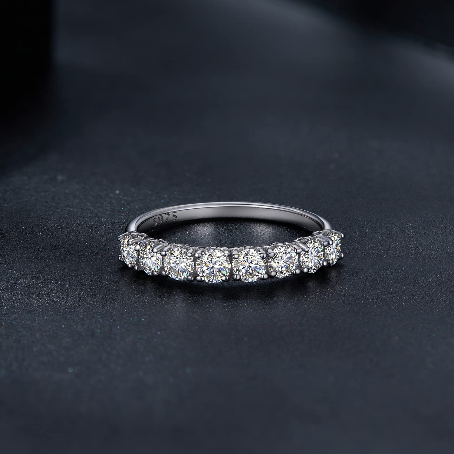 Anello Moissanite fantasia Anello in argento sterling 925, MSR015 (7)