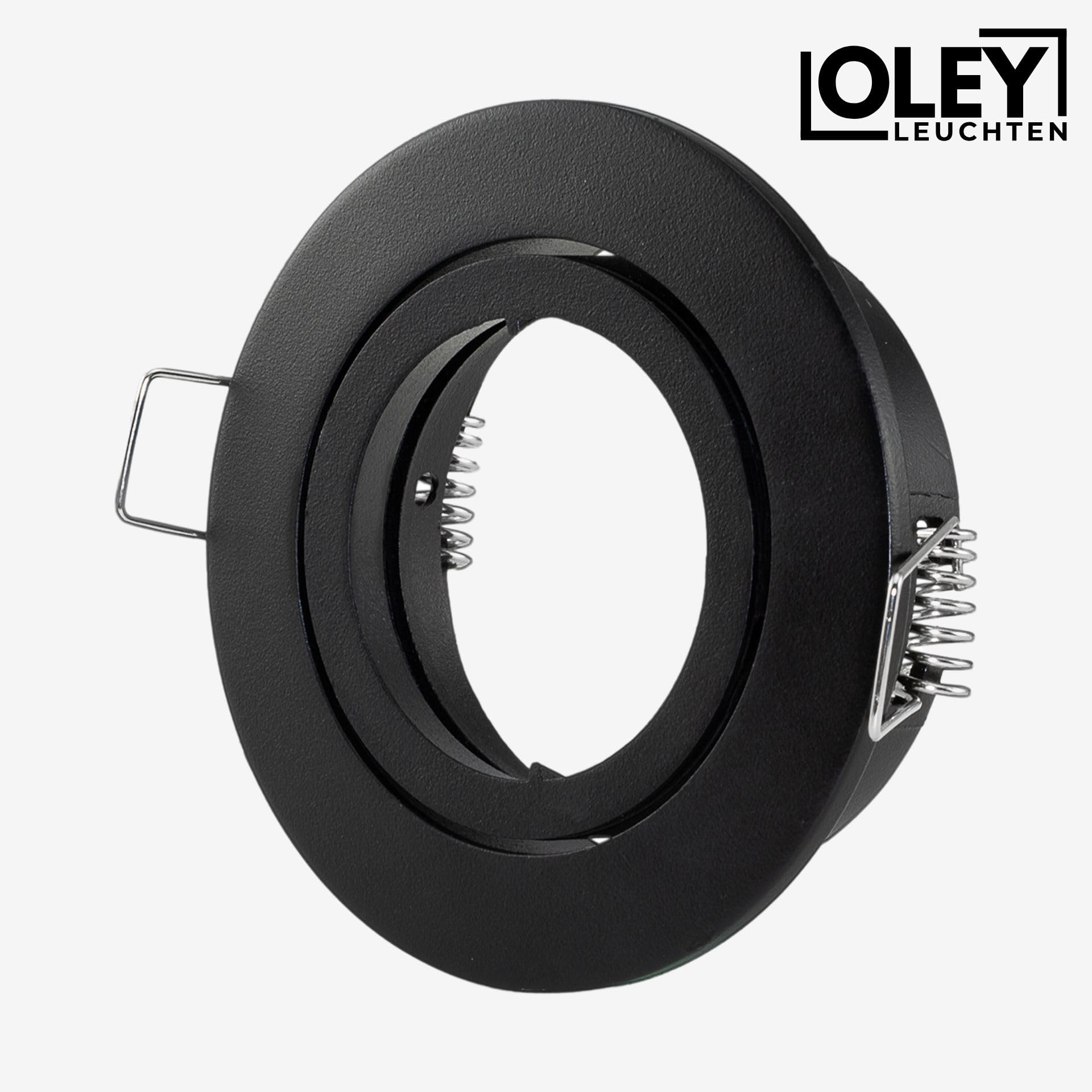 3er Set LUX Frame Einbaurahmen GU10 schwenkbar – Aluminium-Druckguss schwarz pulverbeschichtet – Einbaurahmen Ø 68mm für LED – inkl. GU10-Fassung