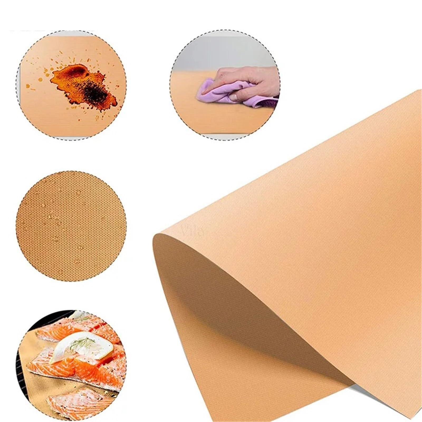 Ofenmatte 5 Stück Antihaft-Grilleinlagen Ofengrill Hitzebeständige Grillmatte Backen im Freien Wiederverwendbare Grillpartymatte 40 x 33 cm Platteneinlage(Coffee)