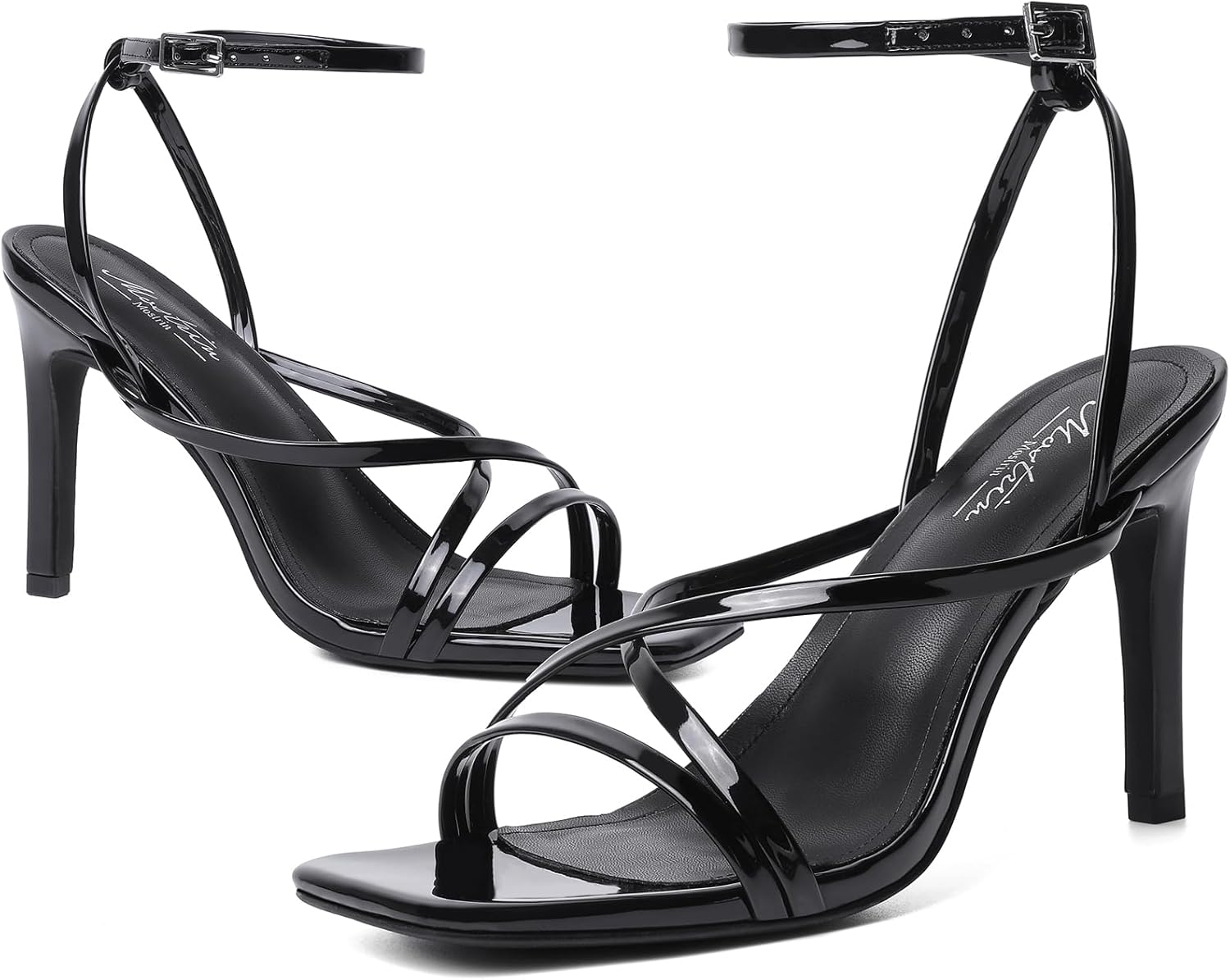 Mostrin Strappy Heels for Women Square Open Toe Lace Up Heeled Sandals Ankle Strap Sexy Stiletto High Heels for Party, Prom, Dating, Wedding - Image 5