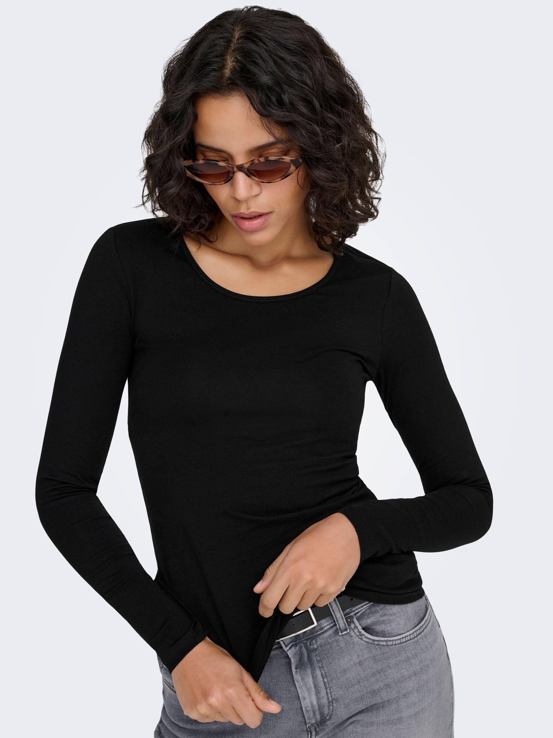 ONLY Onllive Love New Ls O-Neck Top Noos, T-Shirt à Manches Longues Femme