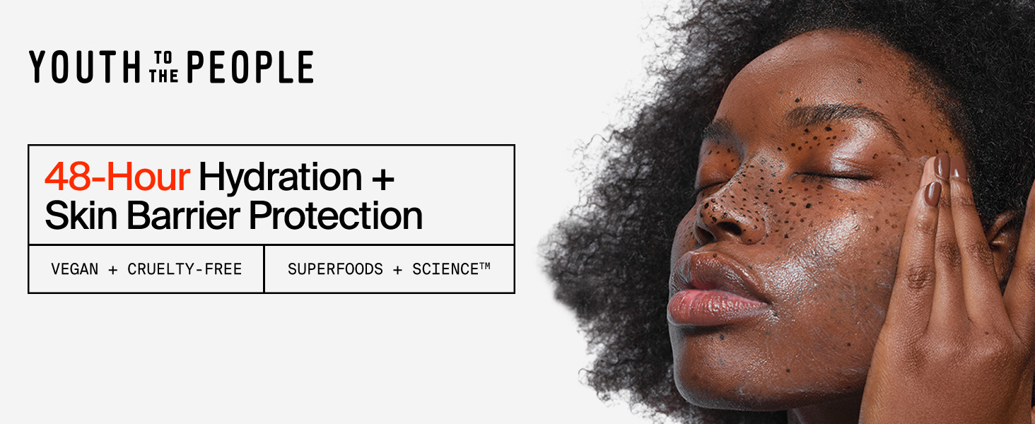 Youth To The People Superfood Air-Whip Moisture Cream - Kale + Green Tea Hyaluronic Acid Face Moisturizer, Smooths + Hydrates Up to 48HR with Dewy Glow, Non-Greasy Lightweight Gel, Non-comedogenic
