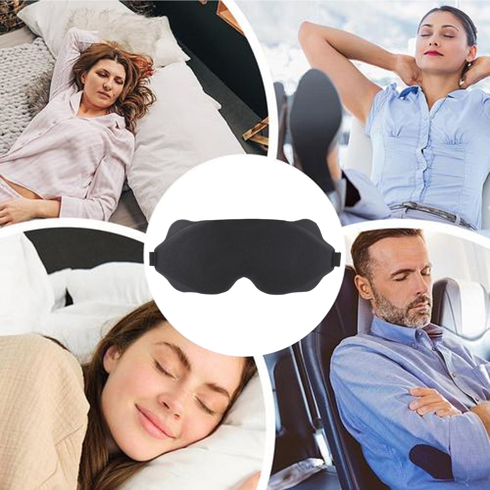 Maschera per Occhi Maschera per in Viaggio Aereo | Maschera Lavabile per Viaggi Yoga Sonno Relax con Chiusura Notturna Ideale per Casa e Attività Esterni