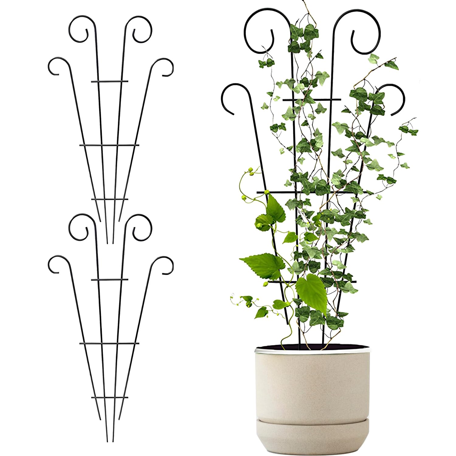 3 Piezas Espaldera para Plantas Trepadoras, Enrejados De Plantas Trepadoras, Enrejado De Jardín para Plantas De Interior, Enrejado De Metal para Plantas En Maceta, Adecuado para Flores De Luna, Rosas