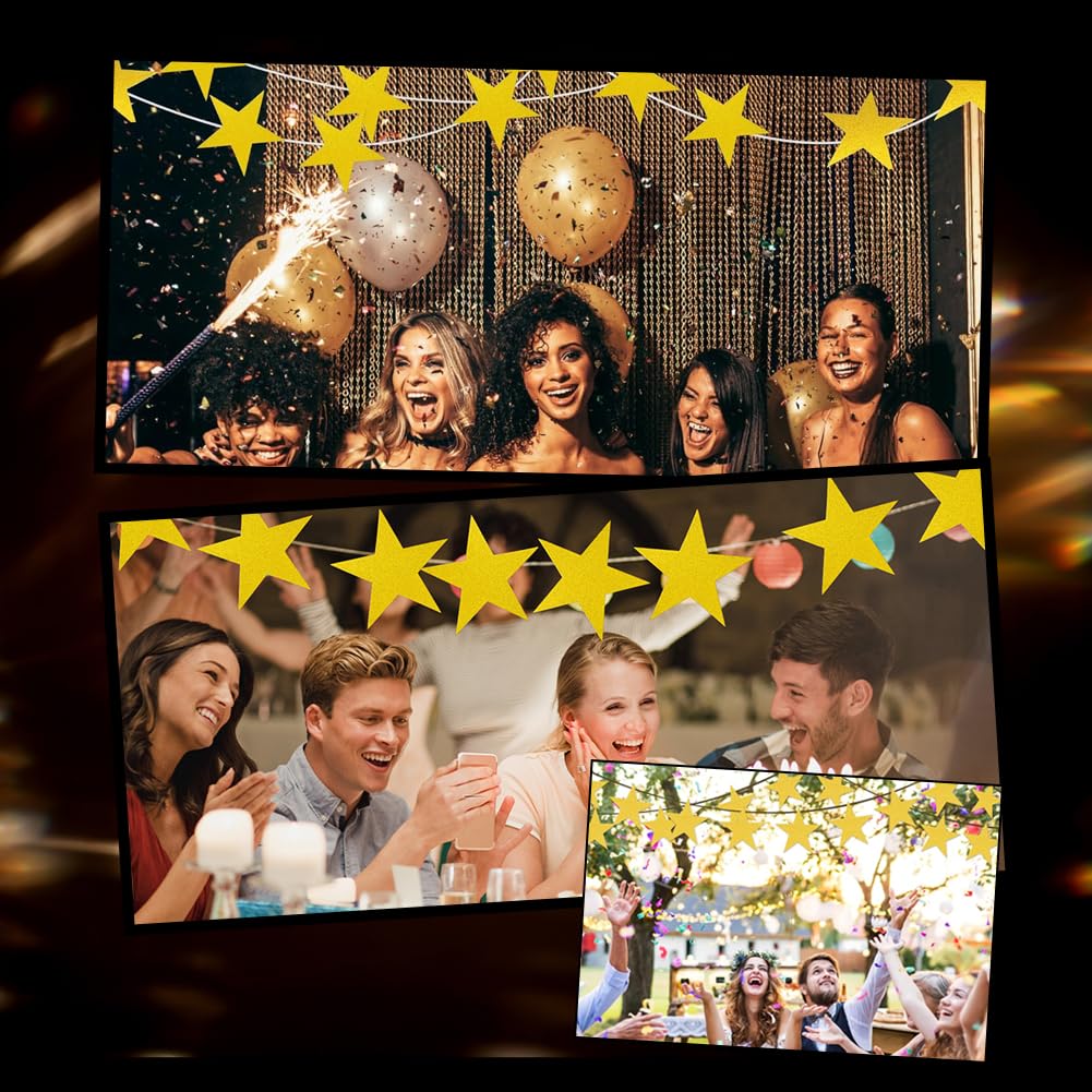 60 Pieza de Recortes de Estrellas Doradas de 5 Pulgadas Estrellas de Cartón Grandes Recortes de Cinco Estrellas Recortes de Estrellas de Cartón de Papel Impresos Individuales Decoración para