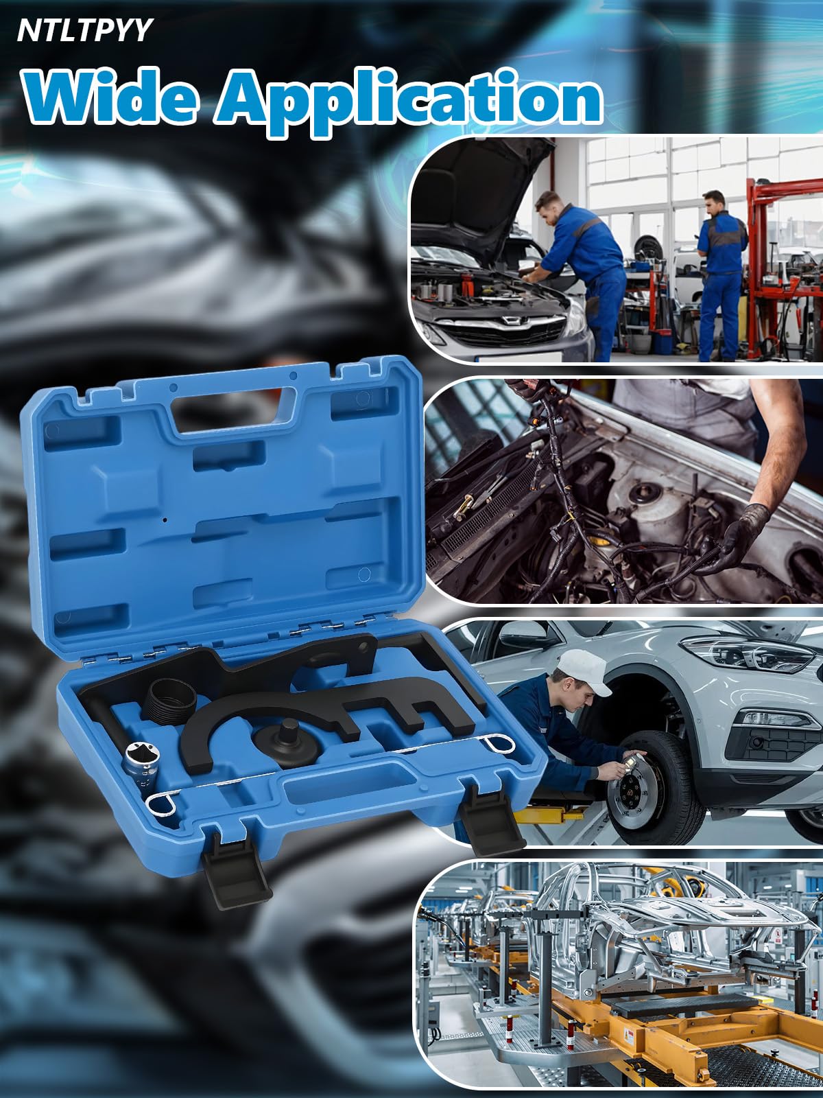 Strumento di Messa in Fase del Motore Compatibile con BMW N47 N47S N57 – Kit di bloccaggio Albero a camme (Sostituzione per Codici OEM 118740, 115320, 118760, 116480)