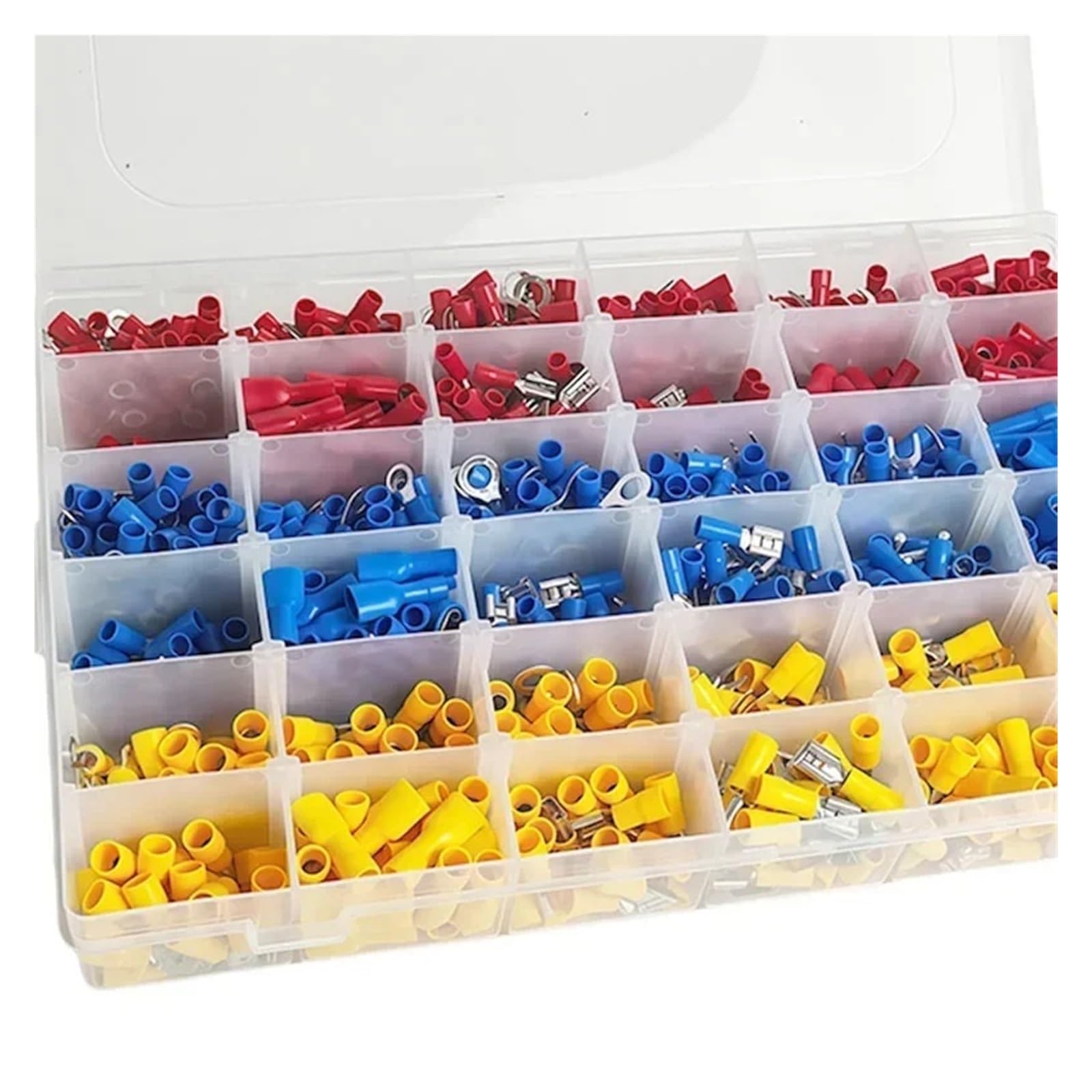 Verschiedene elektrische Crimp-Anschlussklemmen-Sets, 280/1500 Stück – kaltgepresste männliche und weibliche Schnellverbindungskabelschuhe(1500pcs)