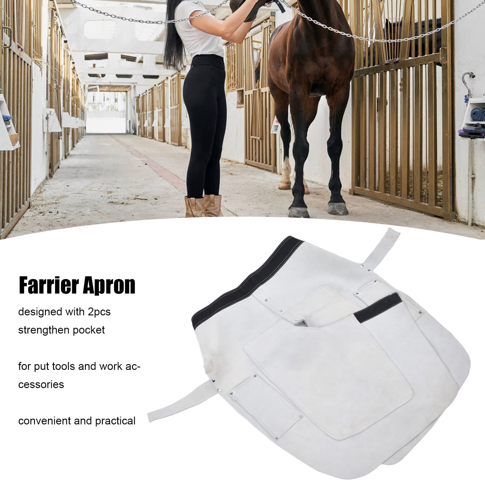 flexman A Grembiule da Scarpe, Grembiule per Boccone Regolabile per Grembiule per Grembiule per Cuoio in Pelle di Mucca con 2 Tasca per Rafforzare