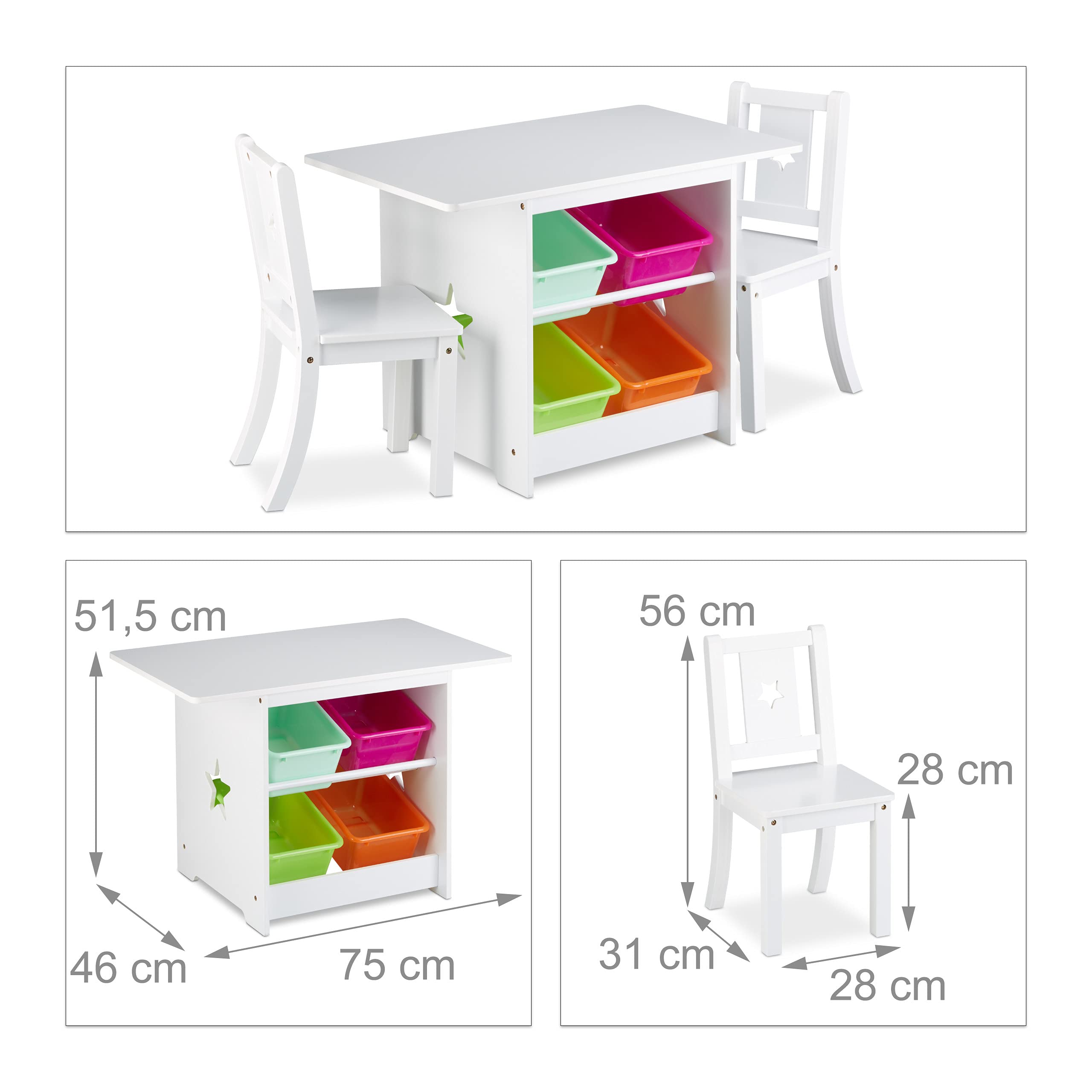 Kindertafel met opbergruimte en 2 stoeltjes kopen