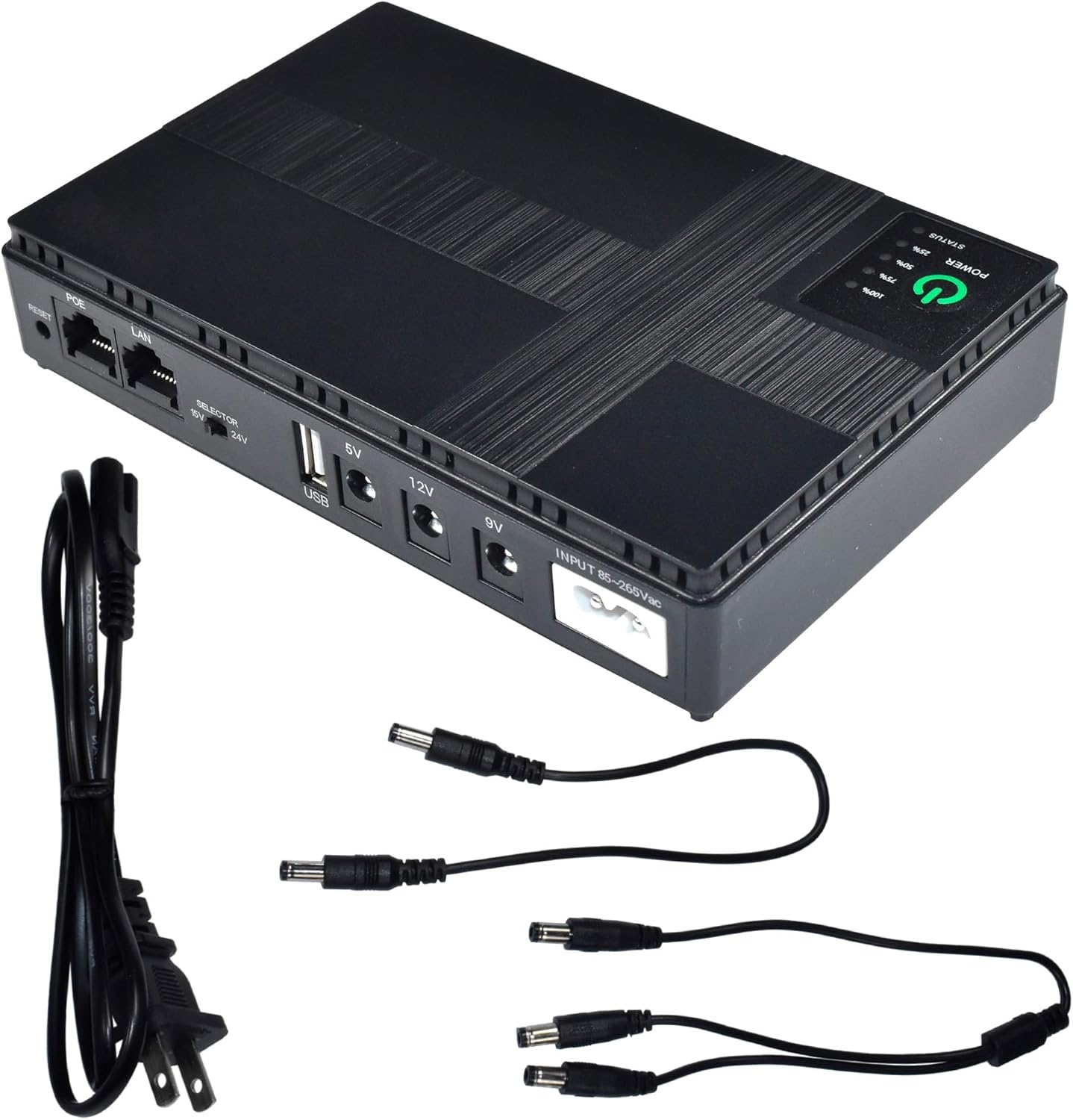 HQRP Mini UPS Battery Backup for Wifi Router 18W, Built-in 10400mAh Rechargeable Surge Protector with POE, Output USB 5V DC 5V/9V/12V Portable Power bank for Modem, Security Camera, Smartphone, Tablet HQRP Mini UPS Battery Backup for Wifi Router 18W, Built-in 10400mAh Rechargeable Surge Protector with POE, Output USB 5V DC 5V/9V/12V Portable Power bank for Modem, Security Camera, Smartphone, Tablet