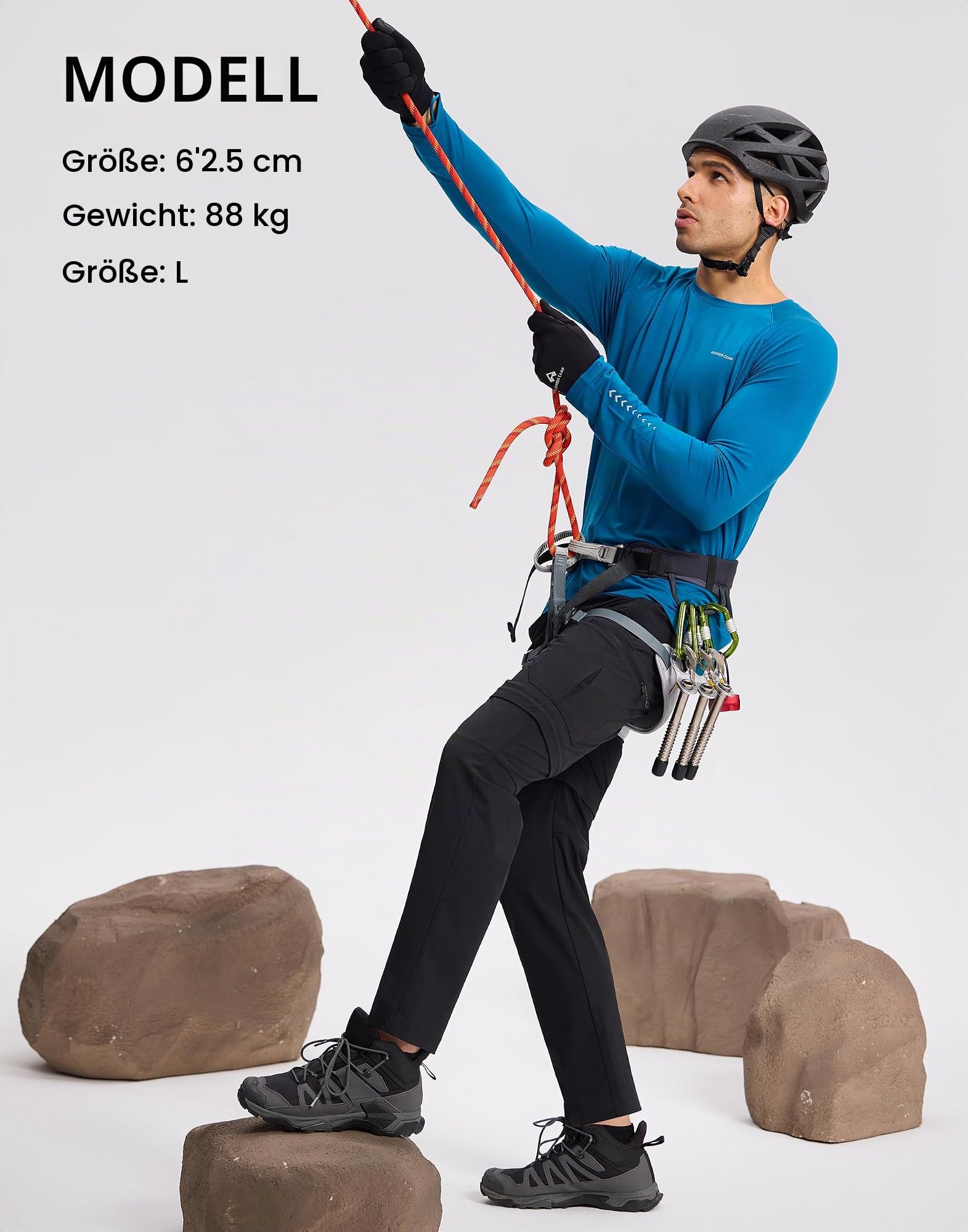 Pioneer Camp Herren Zip-Off-Wanderhose Abnehmbare Trekkinghose, Strapazierfähige Wasserabweisend Outdoorhose Schnell Trockend mit 4 Taschen fur Trekking