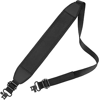 CVLIFE Two Point Sling with Swivels, Soft Anti-Slip Neoprene Shoulder Pad, Adjustable Rifle Sling Strap for Outdoors Black