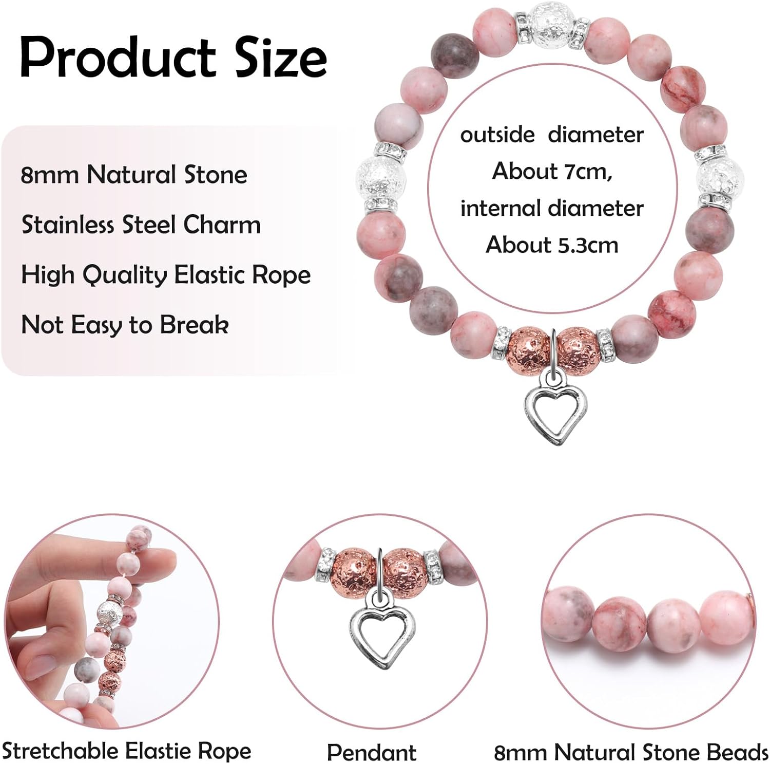 Mwphuy Goddaughter Gifts from Godmother Bracelet Inspirational Gifts for Goddaughter Christian Baptism Gift Beaded Bracelet with Card First Communion Christmas Birthday Graduation Gift for Girl - Image 2