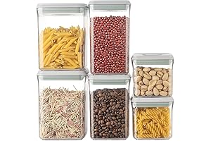 Airtight Pop Up Push Top Containers Set of 6 For Flour Sugar Snacks
