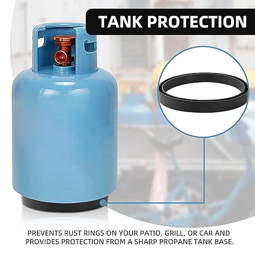 Miniatura 3 de TonGass Paquete de 2 anillos espaciadores protectores de 8 14 pulgadas para base de cilindro de propano  Se adapta a cilindros de propano de 20-40