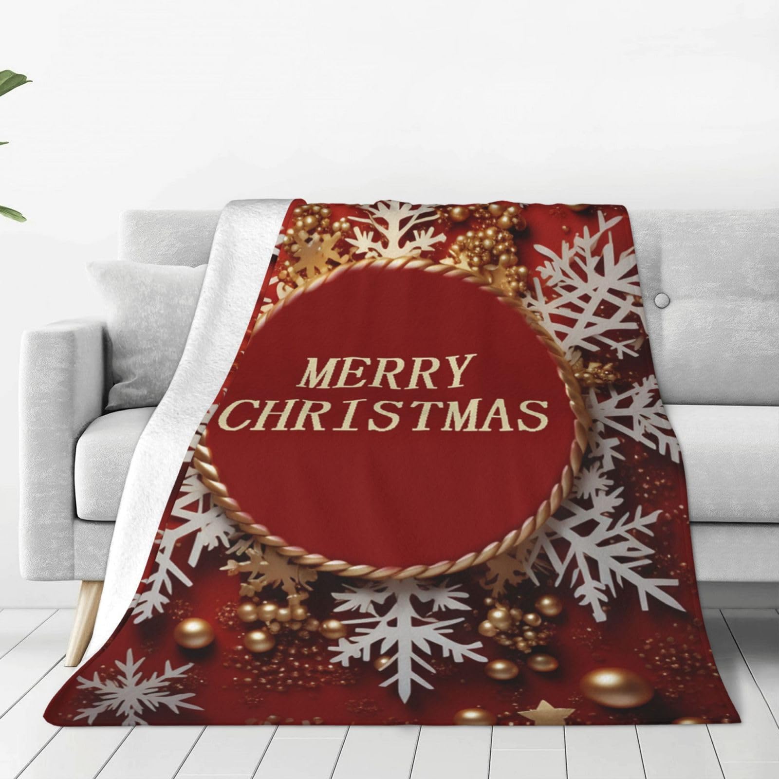 Couverture flanelle plaid microfibre leger canape Noel 152x127