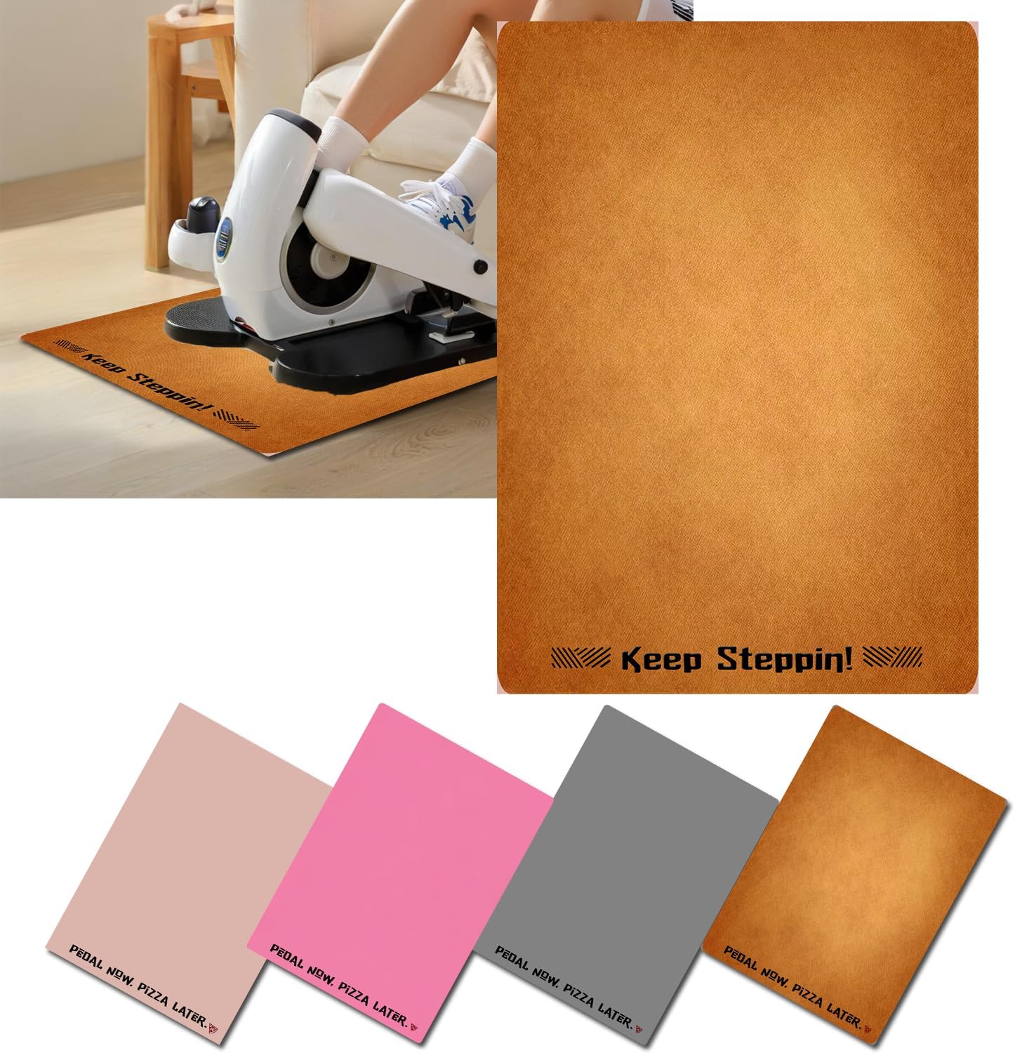 Elliptical Mat for Under Desk Elliptical Machine – Non-Slip Floor Mat for Ellipse Leg Exerciser, Legxercise Pro & Pedal Exerciser – Workout Mat for Home & Office Stability & Floor Protection Brown