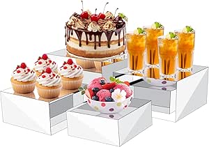 Amazon.com: 4Pcs Buffet Risers,Acrylic Risers for Display Silver Risers ...
