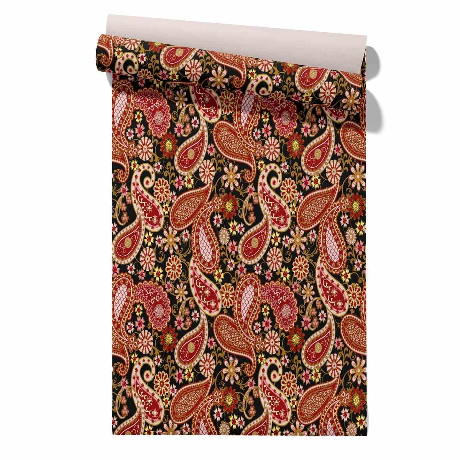 Cevan Style 13 Peel And Stick Mirror Wallpaper For Livingroom Self Adhesive Ethnic Patterns Retro 45X500cm