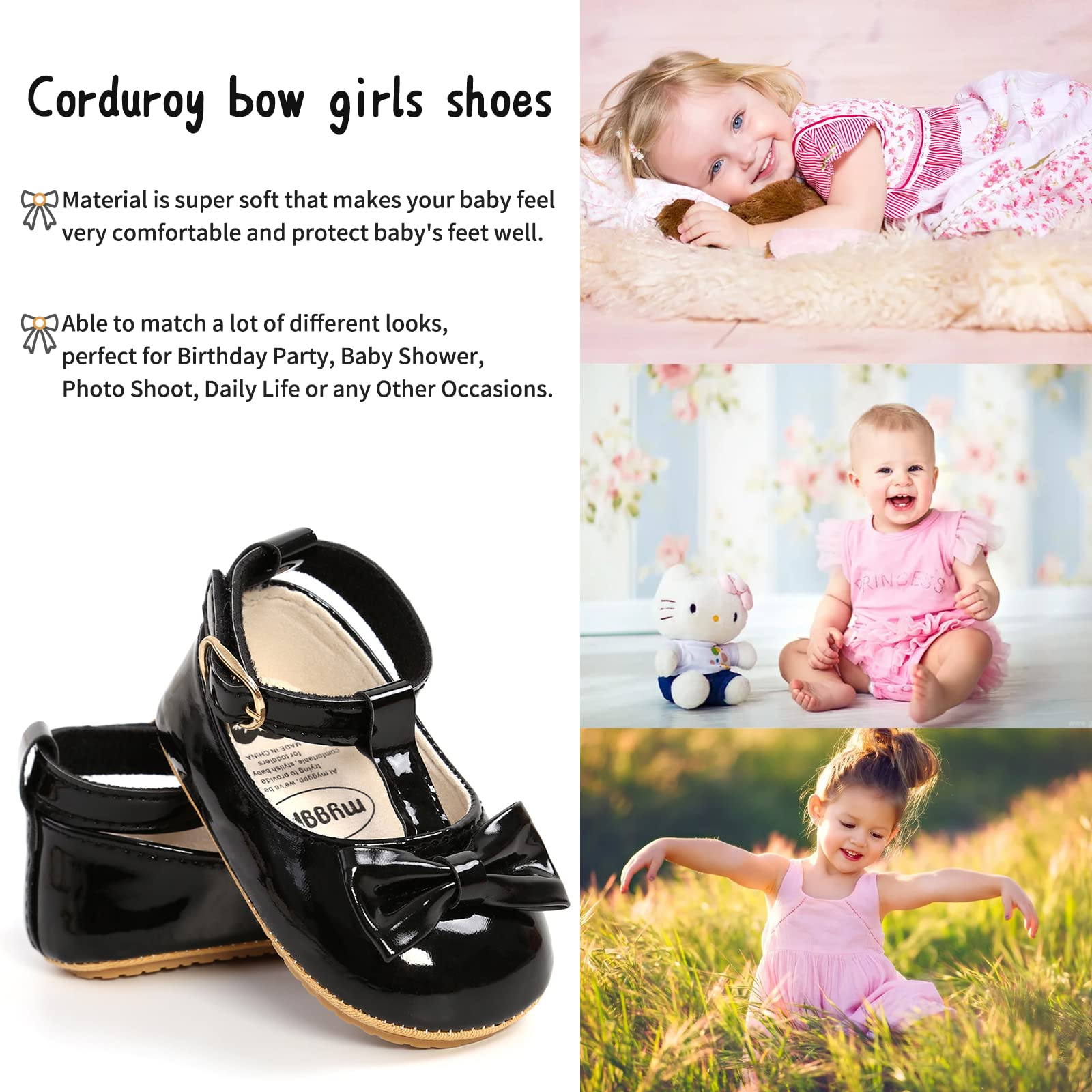 Baby Girls First Walking Shoes Mary Jane PU Leather Anti-Slip Princess Shoes Infant Baby Shoes — view 39