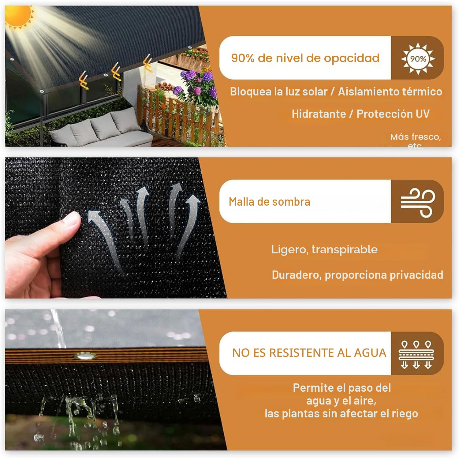 Red de sombra de 4 x 5 m, 90 % con ojales, tela de sombra con ojales, para jardín, pérgola, plantas de patio, invernadero, gallinero