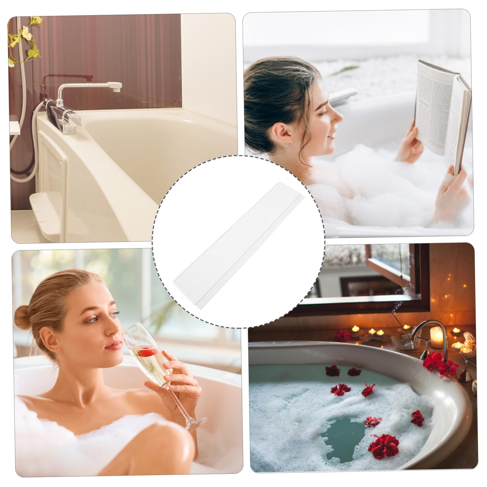 Anneome Bathtub Rack Tub Cover Plastic Storage Holder Toiletries Organizer Bathroom Shelf Bathtub