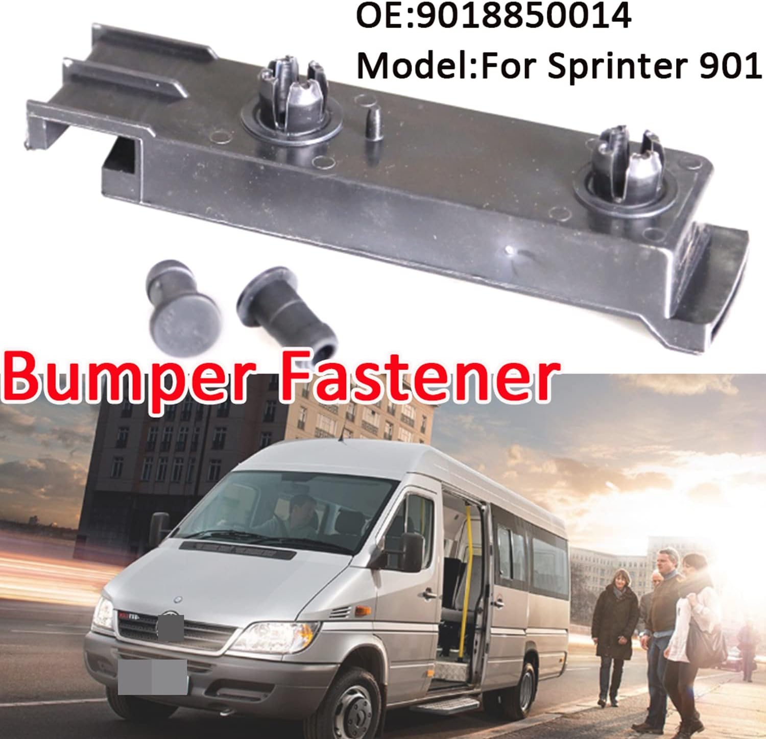 MP&PV Front Bumper Side Mounting Bracket Holder, Bumper Fastener Compatible with Mercedes Van Sprinter W901 1995-2006 OE9018850014