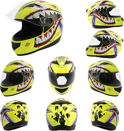 Miniatura 2 de TCMT - Casco integral para jóvenes y niños, para motocross, bicicleta de montaña BMX, MX, ATV, bicicleta de tierra, calle, con visera solar, para