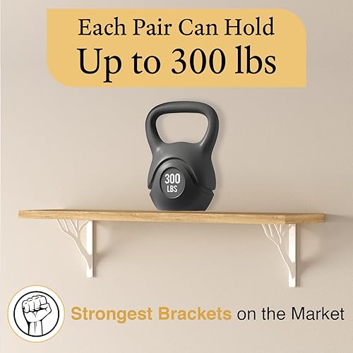 Miniatura 7 de Soportes de estante rústicos de 8 pulgadas a 10 pulgadas, soportes decorativos en L para estantes, soporte flotante de metal de hierro, soporte