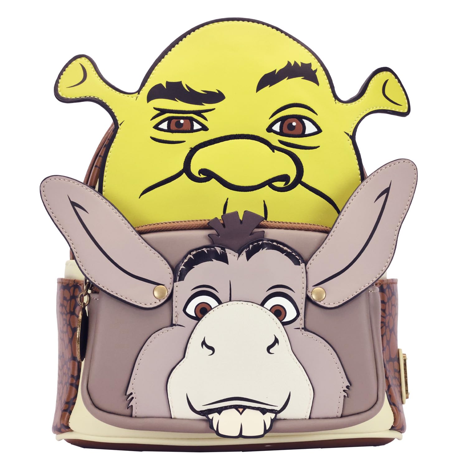 Loungefly Limited Edition Donkey Shrek Waffle Pattern Used Once Shrek & Donkey Sunflower Field Mini Backpack | Loungefly main image 3