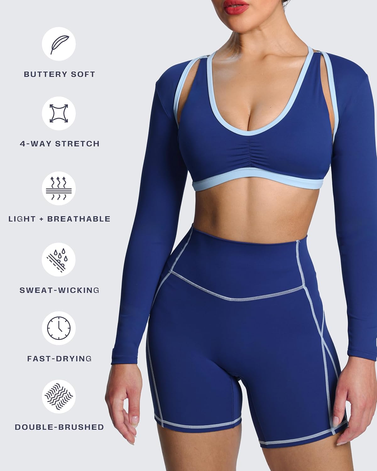 Aoxjox Women's Long Sleeve Open Front Lexi Lined Bolero Shrug Crop Top Cardigan - Image 5