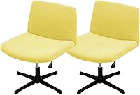 Vista 17 de Dimatic Fundas para Silla de Oficina sin Brazos Criss Cross Funda Ancha para Silla de Escritorio Funda Deslizable Elástica de Jacquard Silla Beige