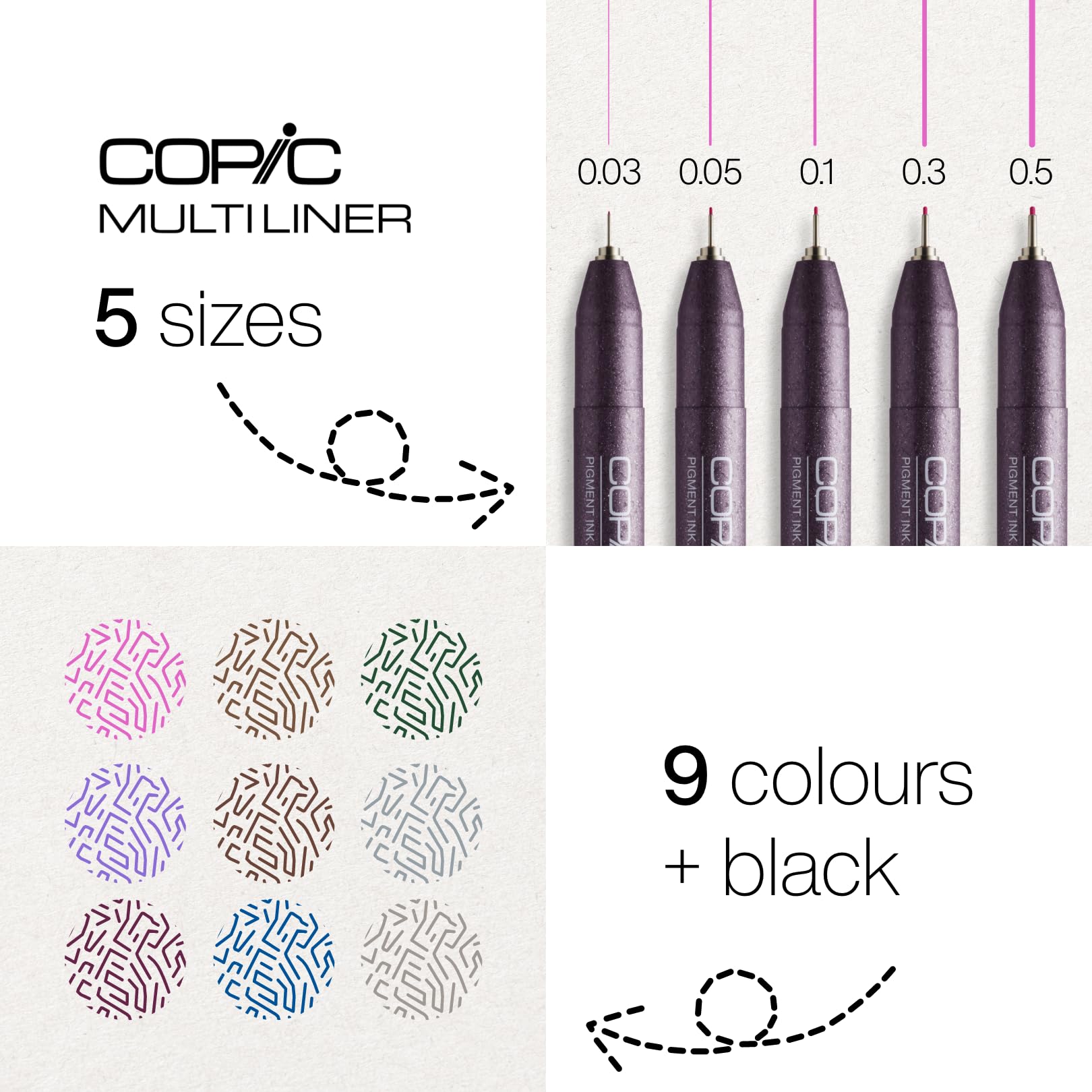 Amazon.com: Copic Marker Multiliner Sakura Tip Ink Pen, 0.05 mm