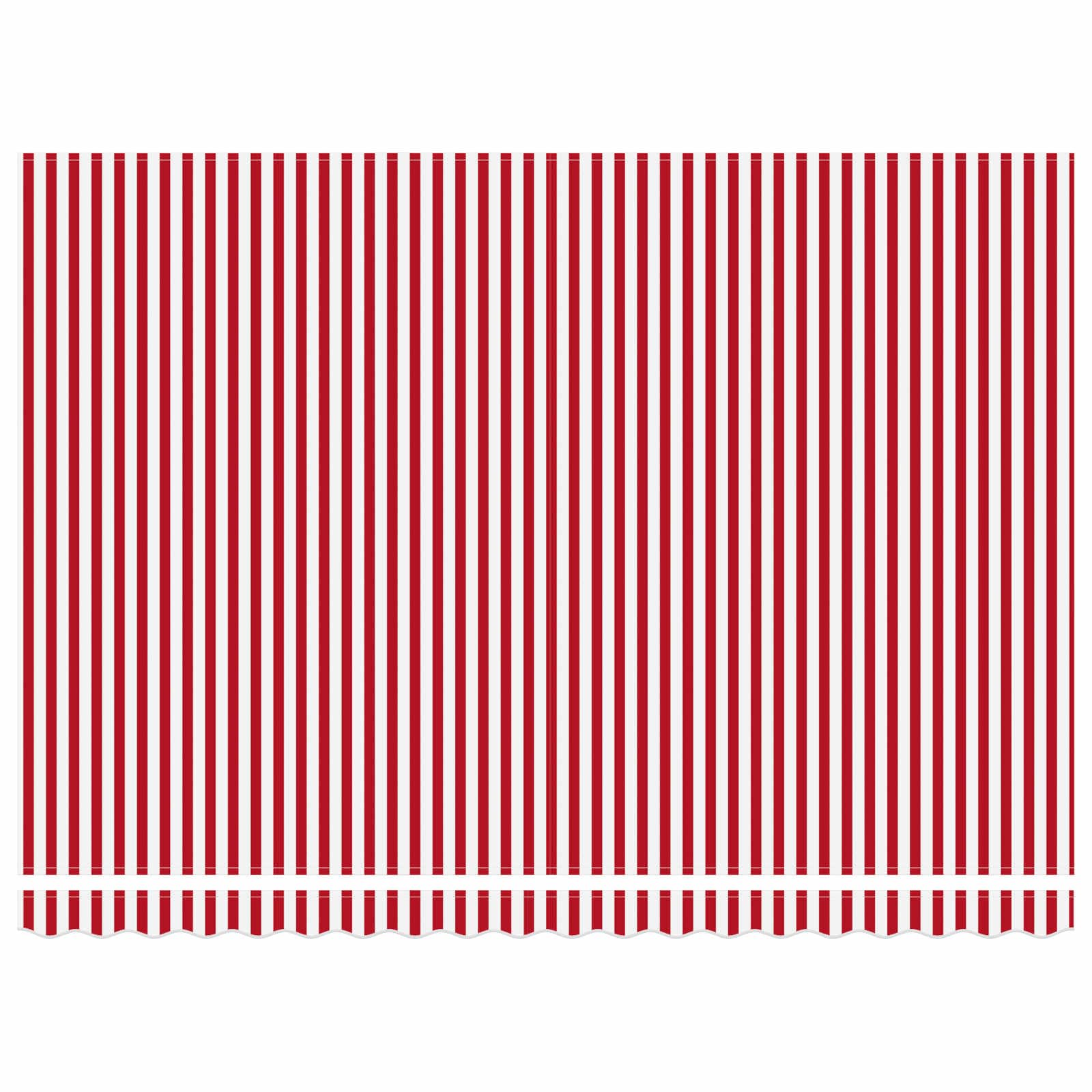 Gelenkarmmarkise Einziehbar Rot Weiß 450 x 350 cm | Stabiler Schattenspender mit Fernbedienung und robustem Gestell aus Aluminium für den Außenbereich im Garten.