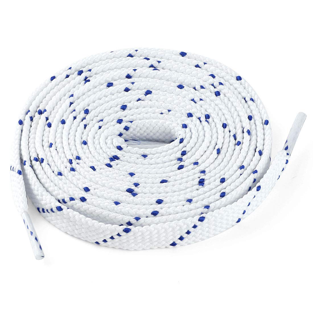 Lacets plats bicolores en sergé pour baskets décontractées blanc et bleu 100 cm - 6