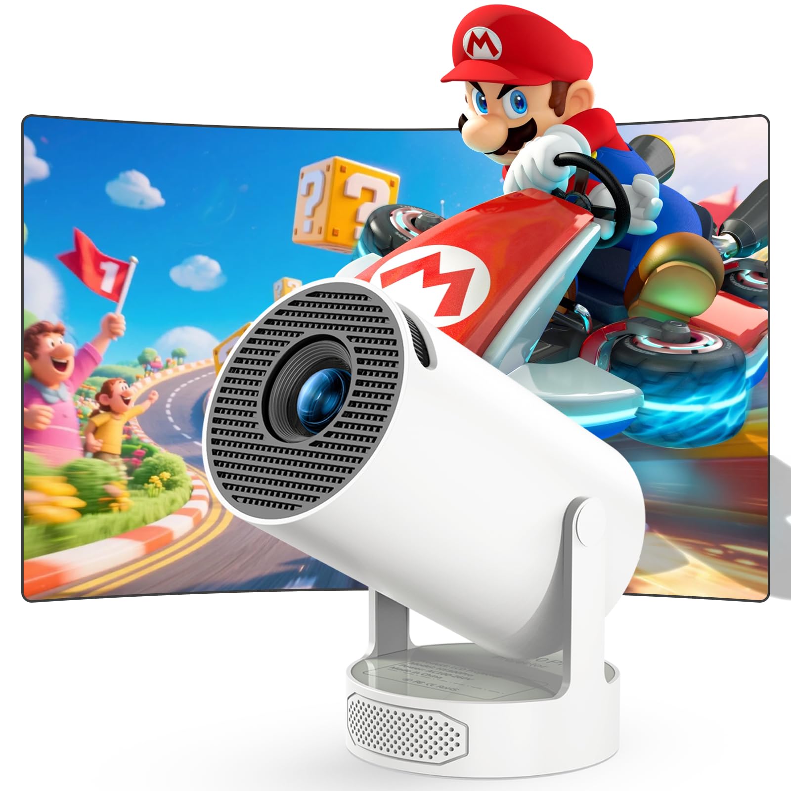 Mini Projector 1080P with 4K Support, 300 ANSI Lumens, Smart Portable Video Projector for Bedroom with WiFi 6 and Bluetooth 5.0, Auto Keystone, 180° Rotatable Design for Home Theater-picture-13